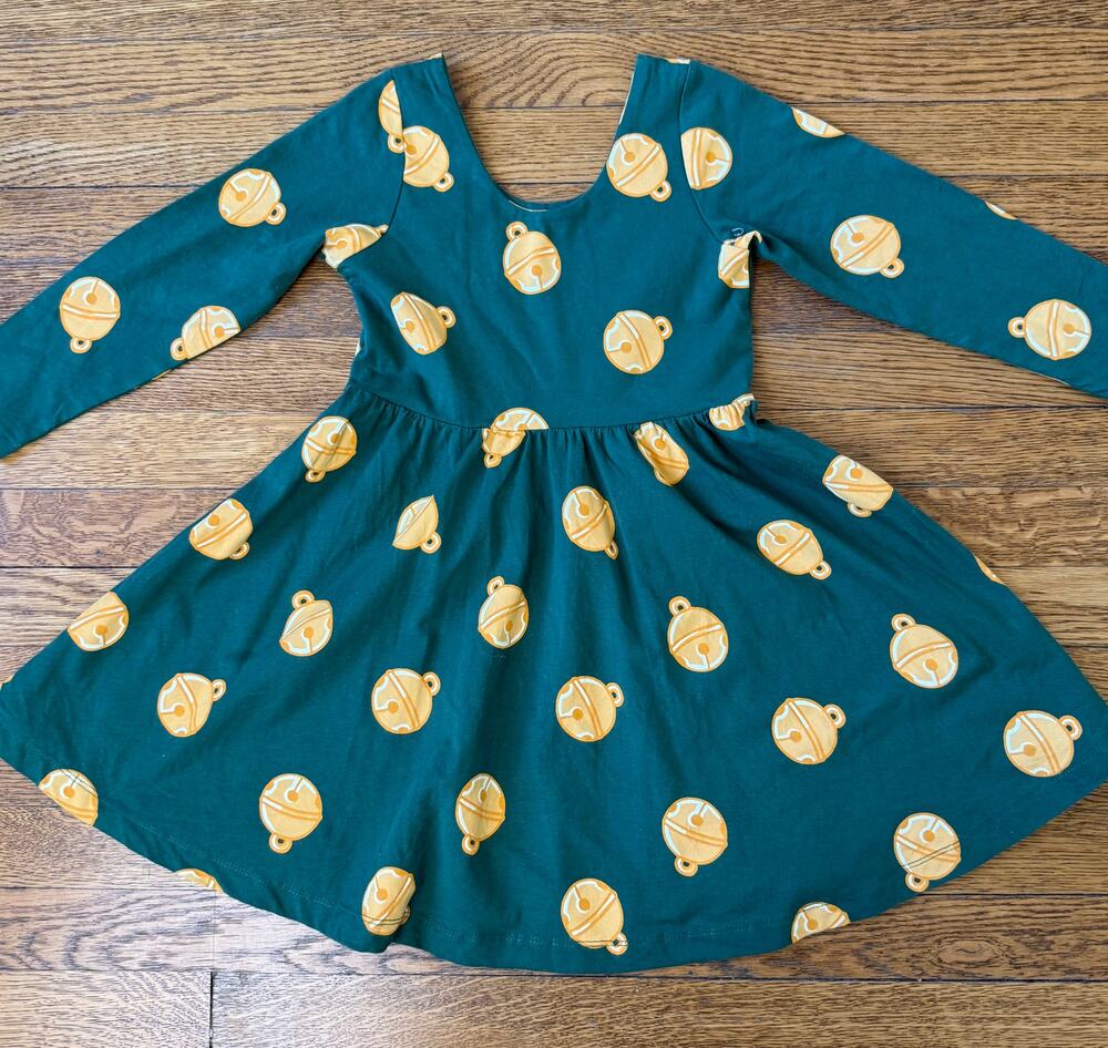 Monica + Andy Girls' Holiday Bell Skater Dress Size 4